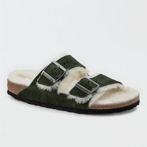 Birkenstock Women's Arizona Shearling Sandal Deep Forest